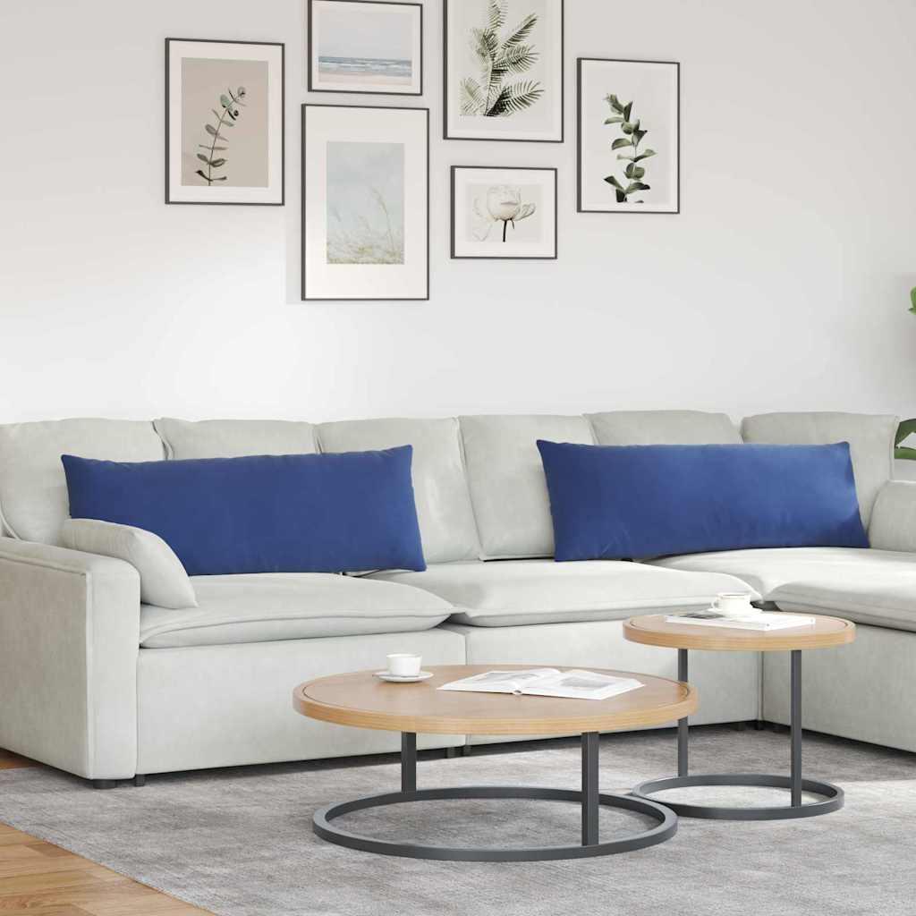 Sofapuder 2 Dele 60 X 40 Cm Velourstof - Politi blå / 40 x 120 cm
