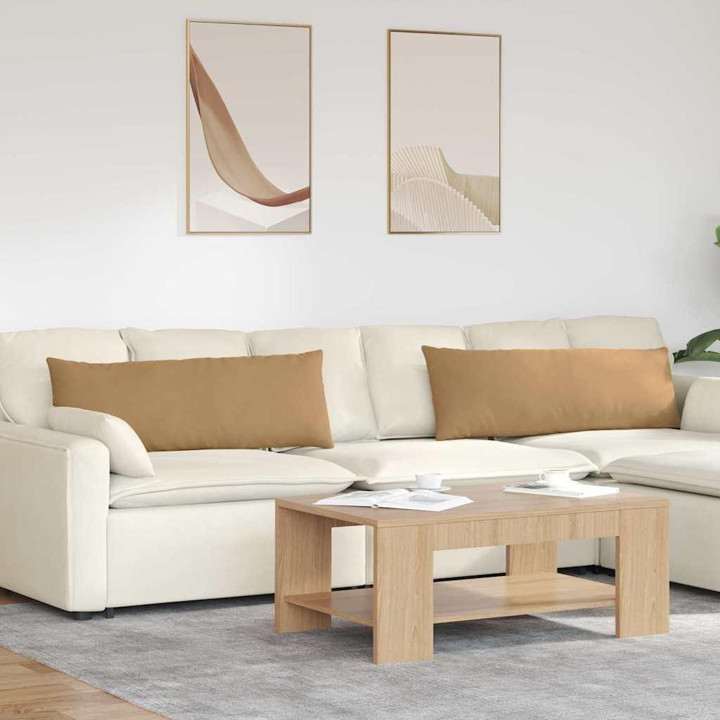 Sofapuder 2 Dele 60 X 40 Cm Velourstof - Brun / 40 x 120 cm