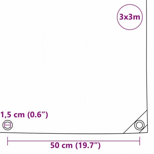 Presenning 650 g/m² - orange 3 x 3 m i lærred med PVC-belægning