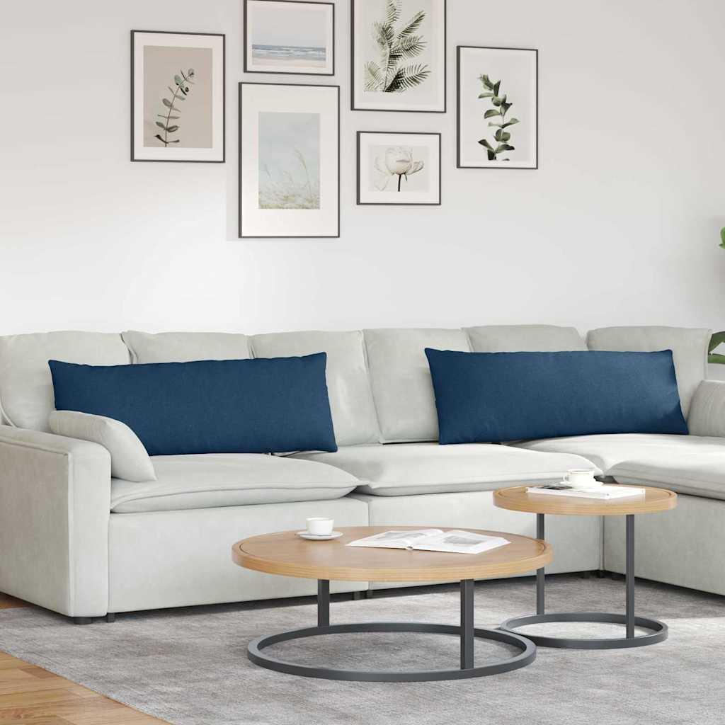 Sofapuder 2 Dele 60 X 40 Cm Stof - Blå / 40 x 120 cm