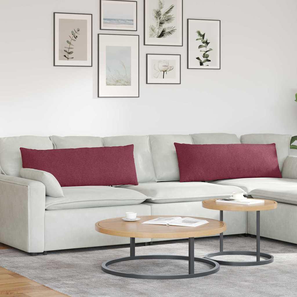 Sofapuder 2 Dele 60 X 40 Cm Stof - Vinrød / 40 x 120 cm