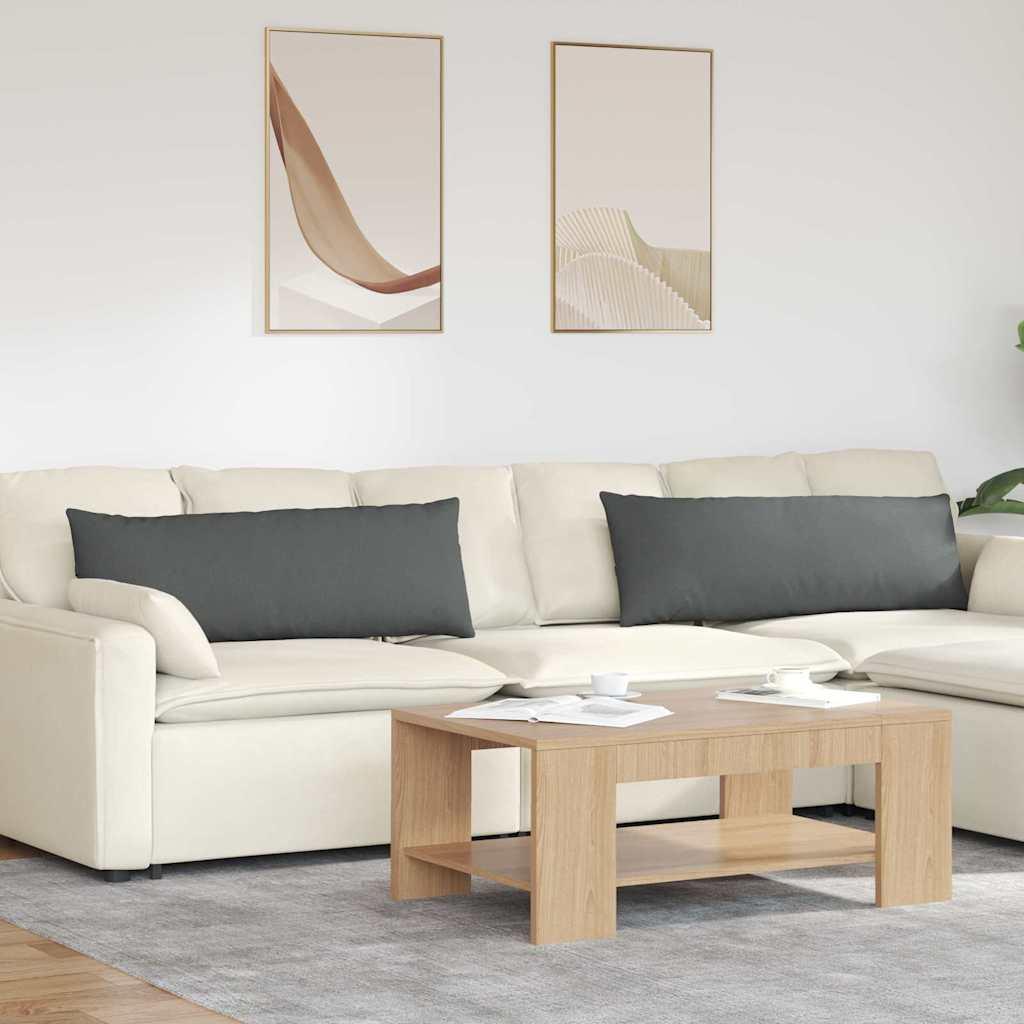 Sofapuder 2 Dele 60 X 40 Cm Stof - Mørkegrå / 40 x 120 cm