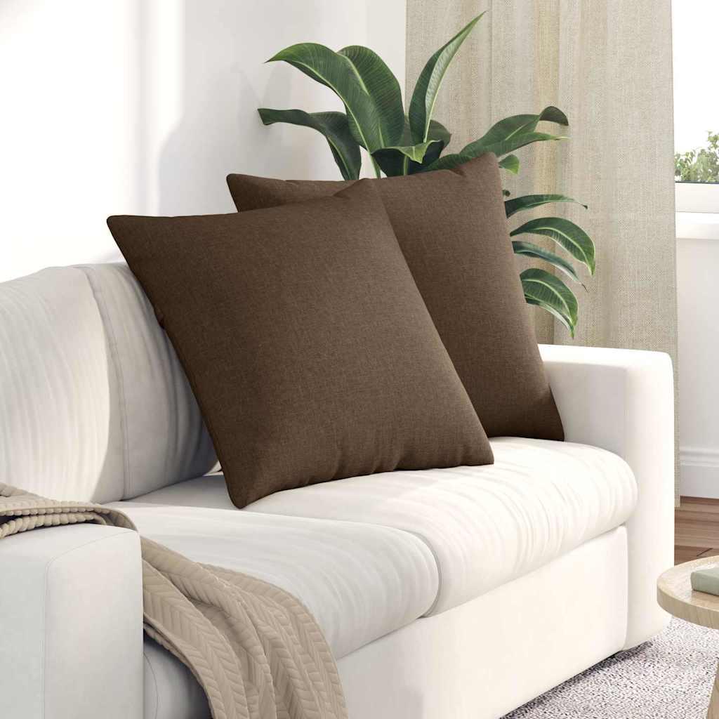 Sofapuder 2 Dele 60 X 40 Cm Stof - Brun / 80 x 80 cm