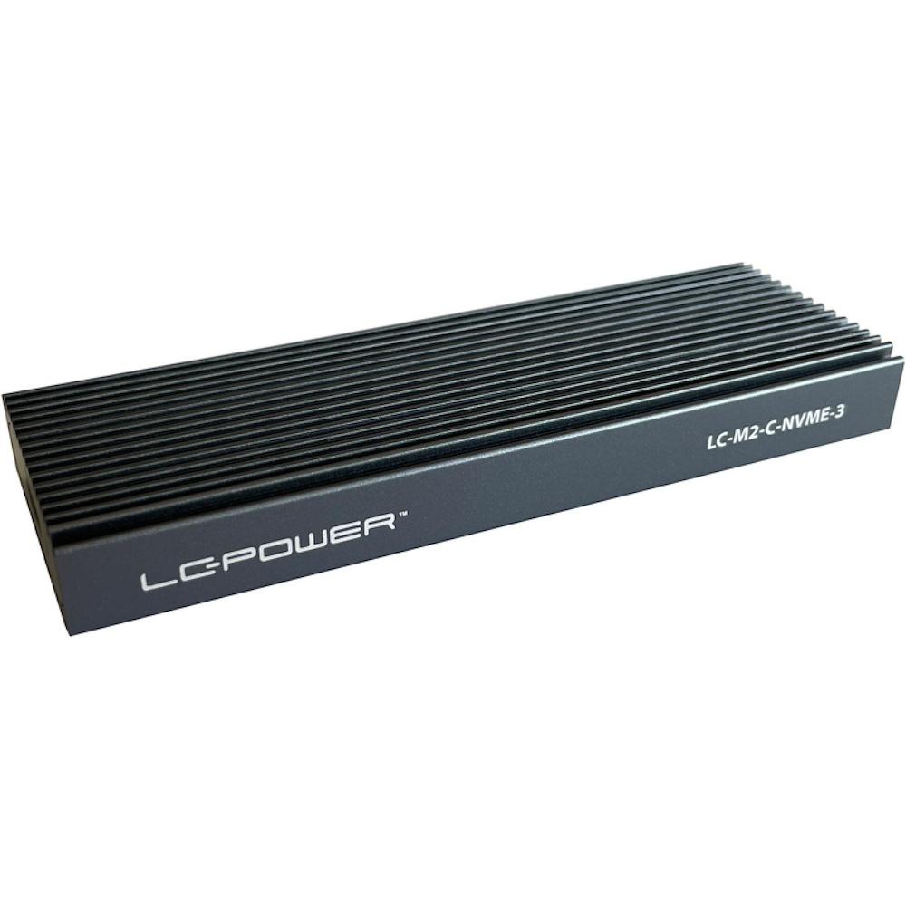 M.2 NVMe SSD kabinet USB-C 10 Gbit/s - LC-Power LC-M2-C-NVME-3 billede