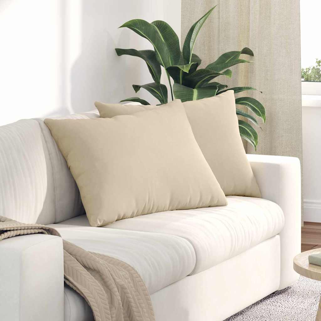 Sofapuder 2 Dele 50 X 30 Cm Stof - Creme / 50 x 70 cm