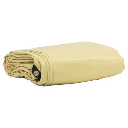 Presenning 650 g/m² - beige 3 × 3 m i lærred med PVC-belægning