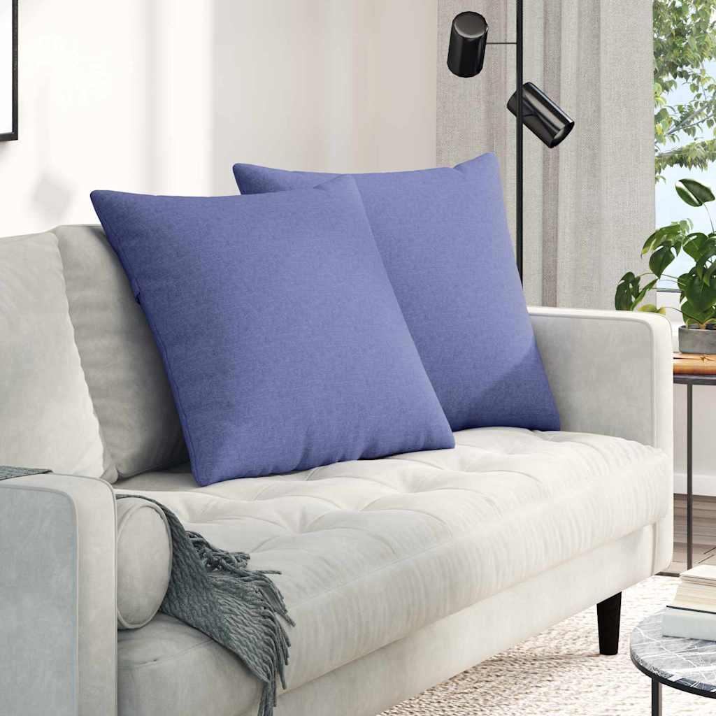 Sofapuder 2 Dele 60 X 40 Cm Stof - Jeans Blå / 60 x 60 cm