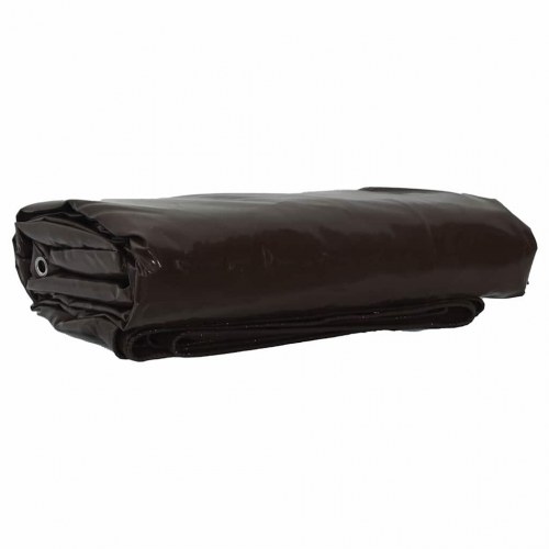 Presenning 650 g/m² - brun 5 x 5 m i lærred med PVC-belægning