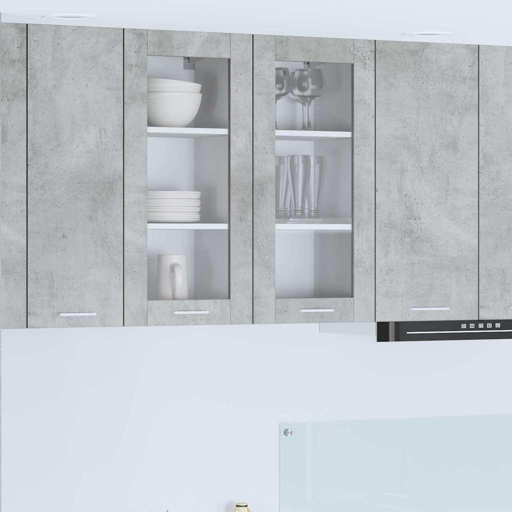 Hængeskab Riga 2 stk Beton Grå 40 x 31 x 80 cm Konstrueret træ