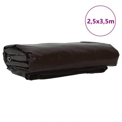 Presenning 650 g/m² - brun 2,5 × 3,5 m i lærred med PVC-belægning