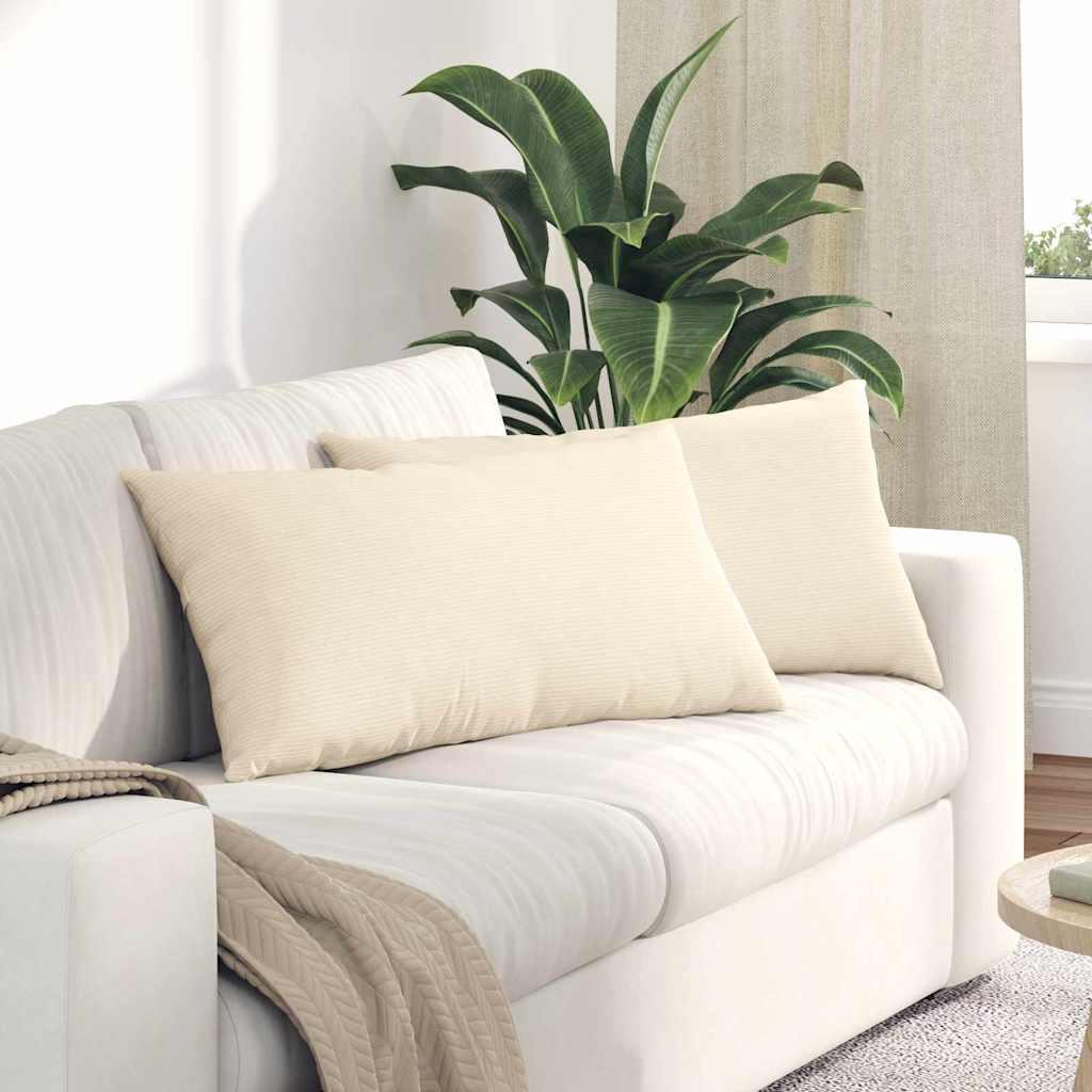 Sofapuder 2 stk Creme 80 x 40 cm Velourstof