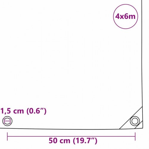 Presenning 650 g/m² - brun 4 × 6 m i lærred med PVC-belægning