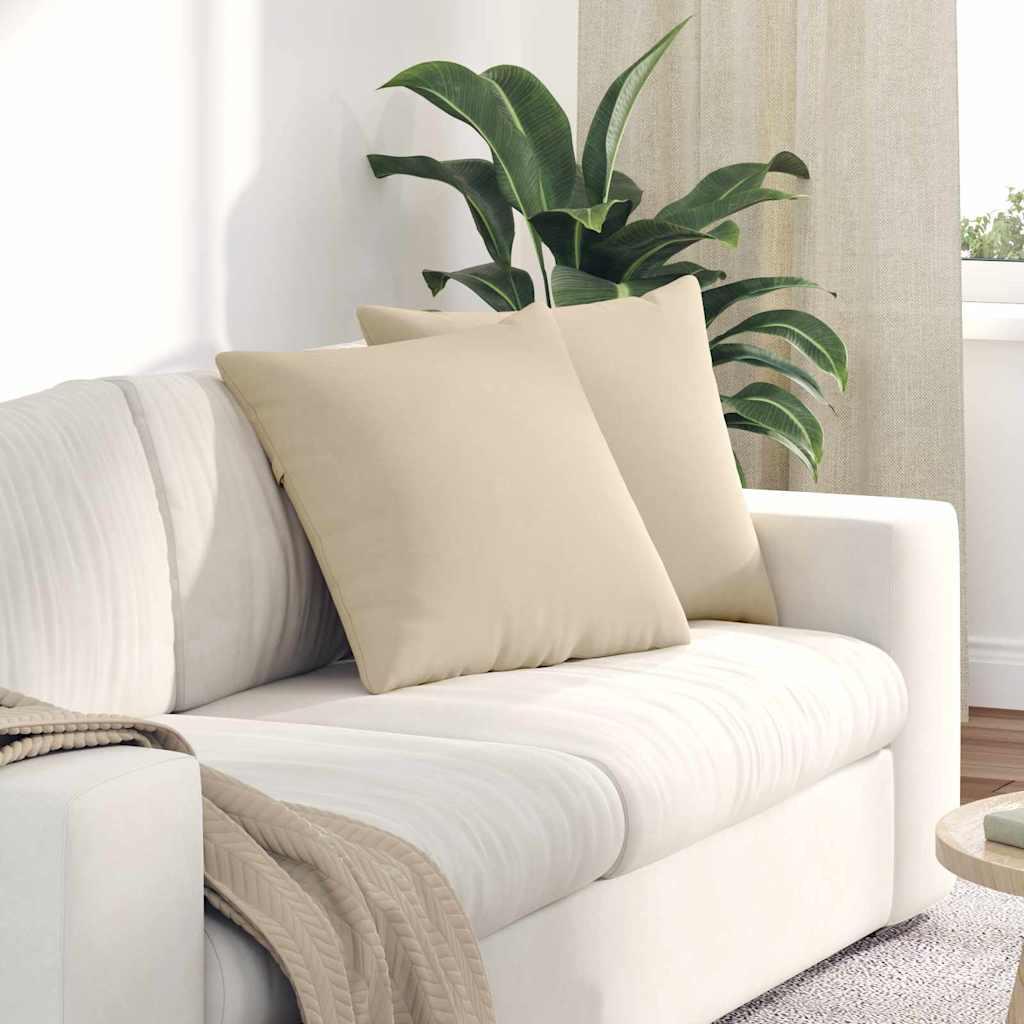 Sofapuder 2 Dele 50 X 30 Cm Stof - Creme / 50 x 50 cm