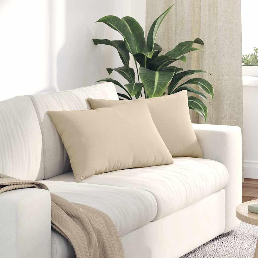 Sofapuder 2 Dele 50 X 30 Cm Stof - Creme / 40 x 60 cm