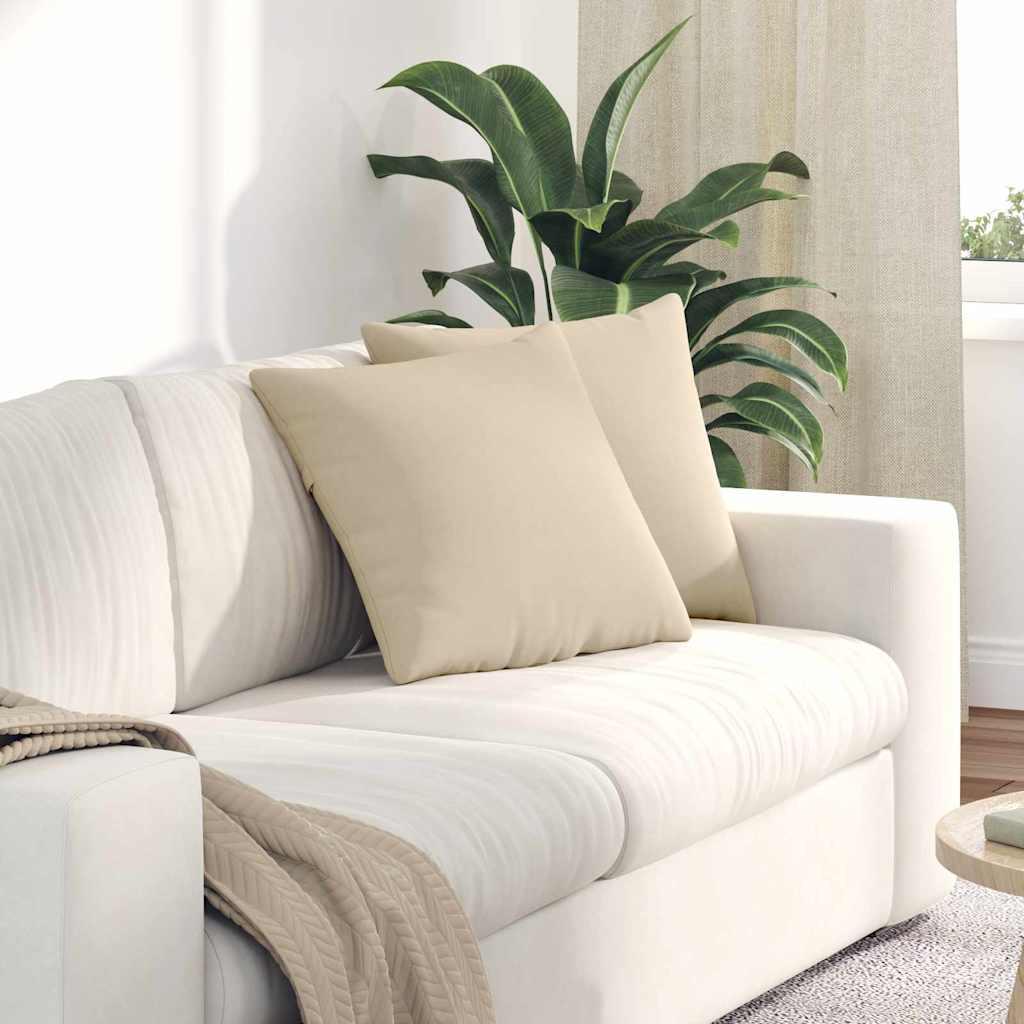 Sofapuder 2 Dele 50 X 30 Cm Stof - Creme / 45 x 45 cm