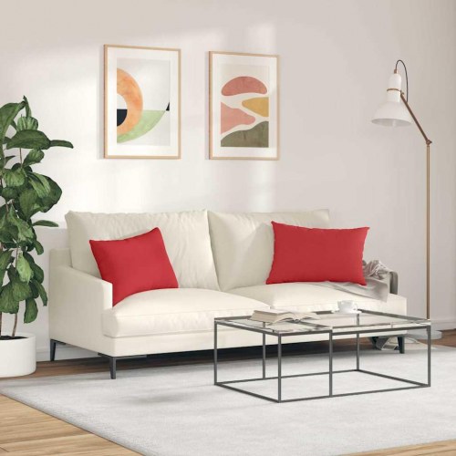 Sofapuder 2 stk Rød 40 x 60 cm Stof