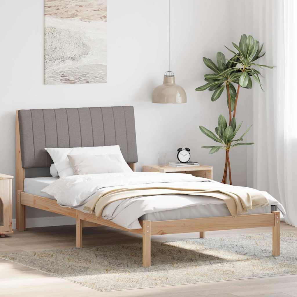 Sengestel med hovedgærde Brun 100 x 200 cm Stof
