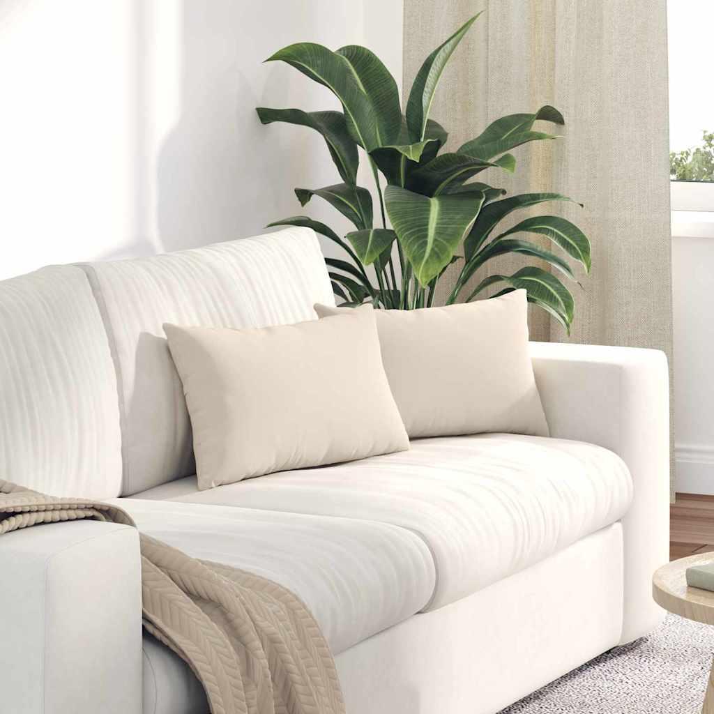 Sofapuder 2 Dele 50 X 30 Cm Stof - Beige / 30 x 50 cm
