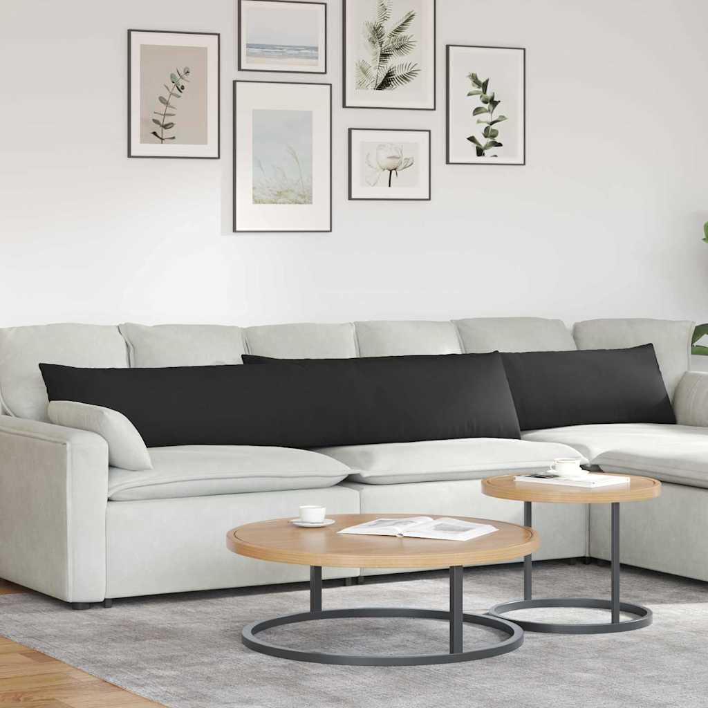 Sofapuder 2 Dele 50 X 30 Cm Stof - Sort / 40 x 200 cm