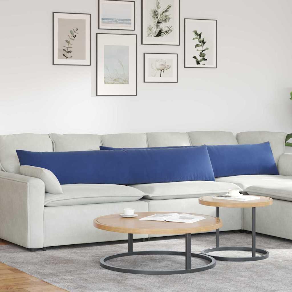Sofapuder 2 Dele 60 X 40 Cm Velourstof - Politi blå / 40 x 200 cm