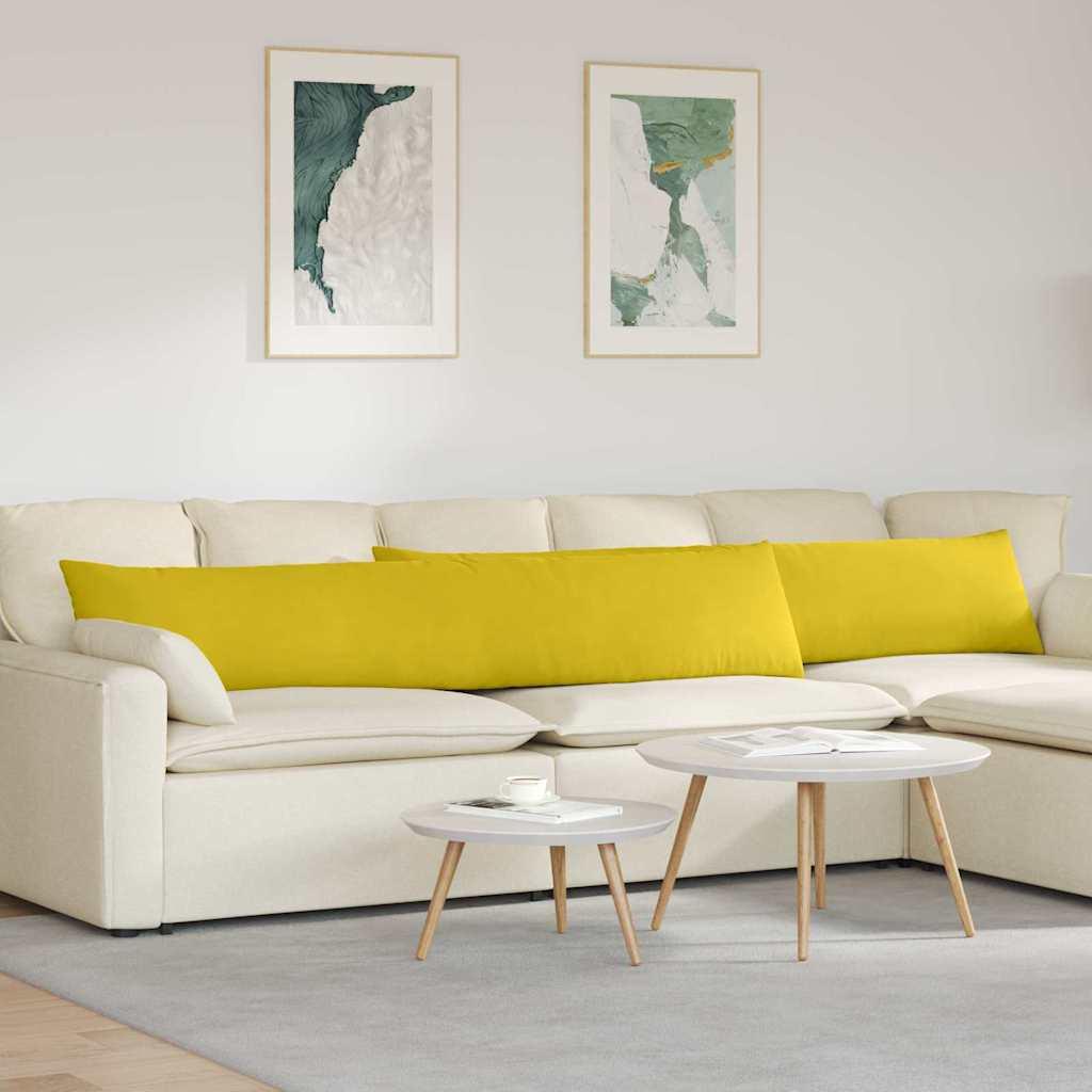 Sofapuder 2 Dele 60 X 40 Cm Velourstof - Gul / 40 x 200 cm