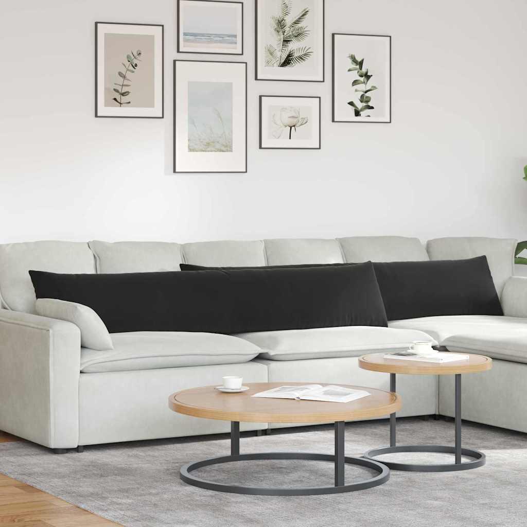 Sofapuder 2 stk Sort 200 x 40 cm Velourstof