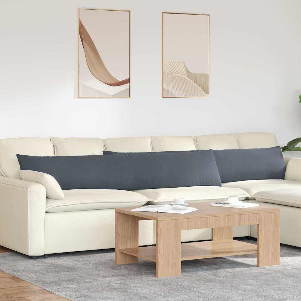 Sofapuder 2 Dele 60 X 40 Cm Velourstof - Mørkegrå / 40 x 200 cm