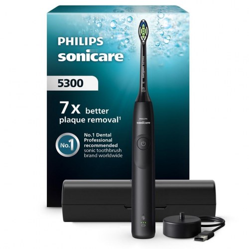 Elektrisk tandbørste Philips Sonicare Series 5300 HX7101/02 - genopladelig, sort