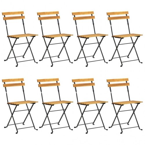 Udendørs spisebordssæt 9 dele foldbart massivt akacietræ