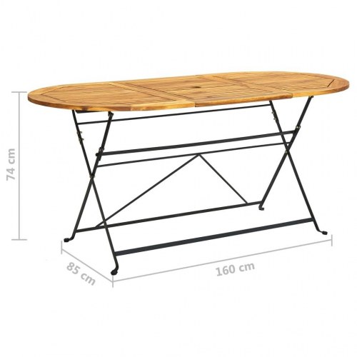 Udendørs spisebordssæt 9 dele foldbart massivt akacietræ