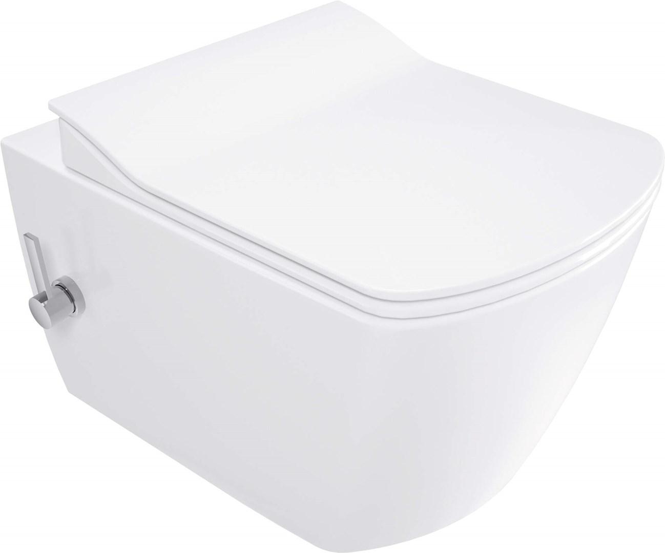 Vægophængt toilet med bidetfunktion - Deante med blandingsbatteri