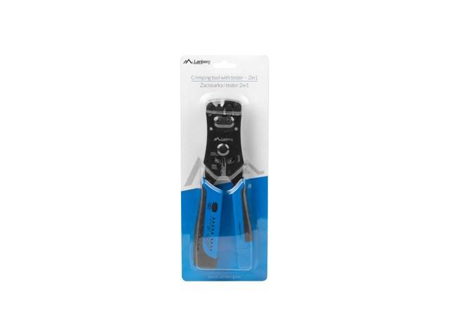 Netværkskrimpetang med tester – Lanberg NT-0203, sort/blå billede