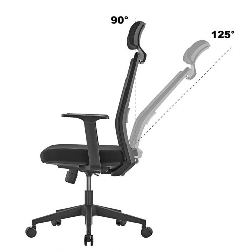 Kontorstol ergonomisk høj ryg – Ergo Office ER-425, sort, 150 kg