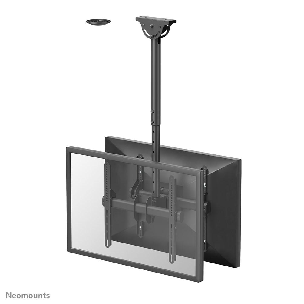 Neomounts NM-C440DBLACK Dual monitor/TV mount ceiling 32-60" - h 56-91 cm - Maks 50 kg - Maks størrelse 60"