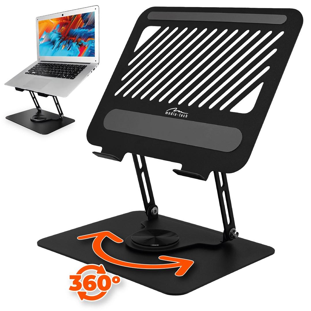 Laptop stander med 360° rotation – Media‑Tech LAPTOP STAND ROTO MT2662, 10–17″