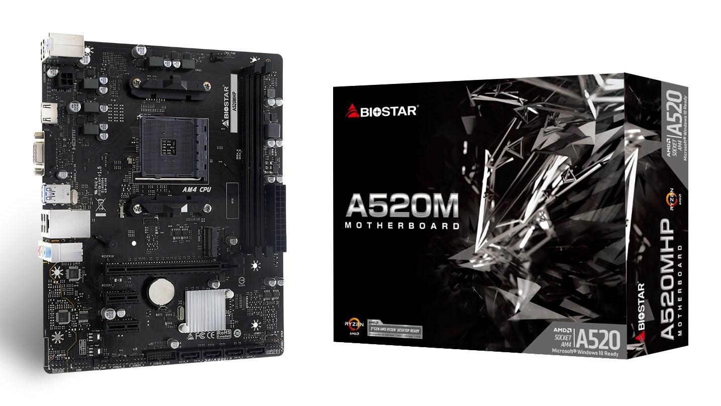 Bundkort Biostar A520MHP - AMD A520, Socket AM4, micro ATX