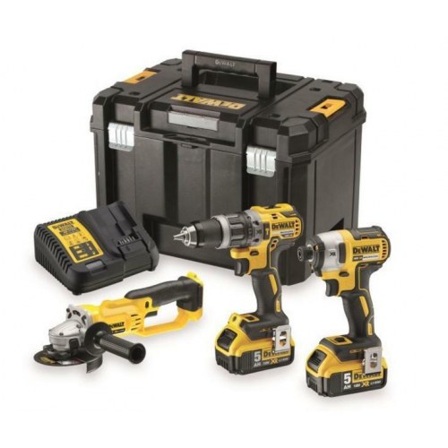 Bore-/skruemaskine sæt 18V DeWALT DCD796 + DCF887 + DCG412 – uden batteri og lader