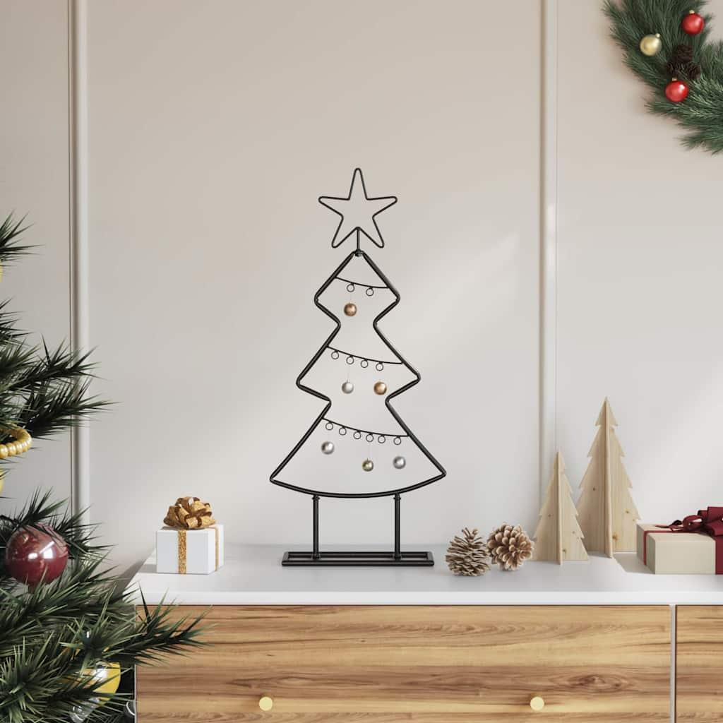 Metal juletræ med stativ Sort 60 cm Stål