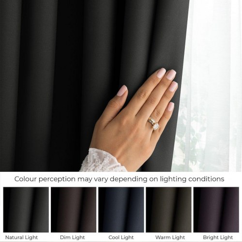 Mørklægningsgardin med bindebånd CARLI – sort, 140×250 cm