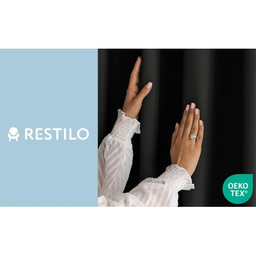 Mørklægningsgardin med bindebånd CARLI – sort, 140×250 cm