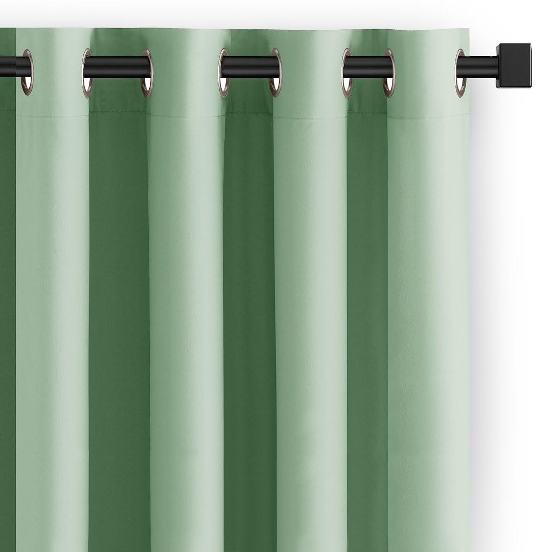 Mørklægningsgardin RESTILO Carli - mintgrøn, glat, sølv øskner, 200×250 cm