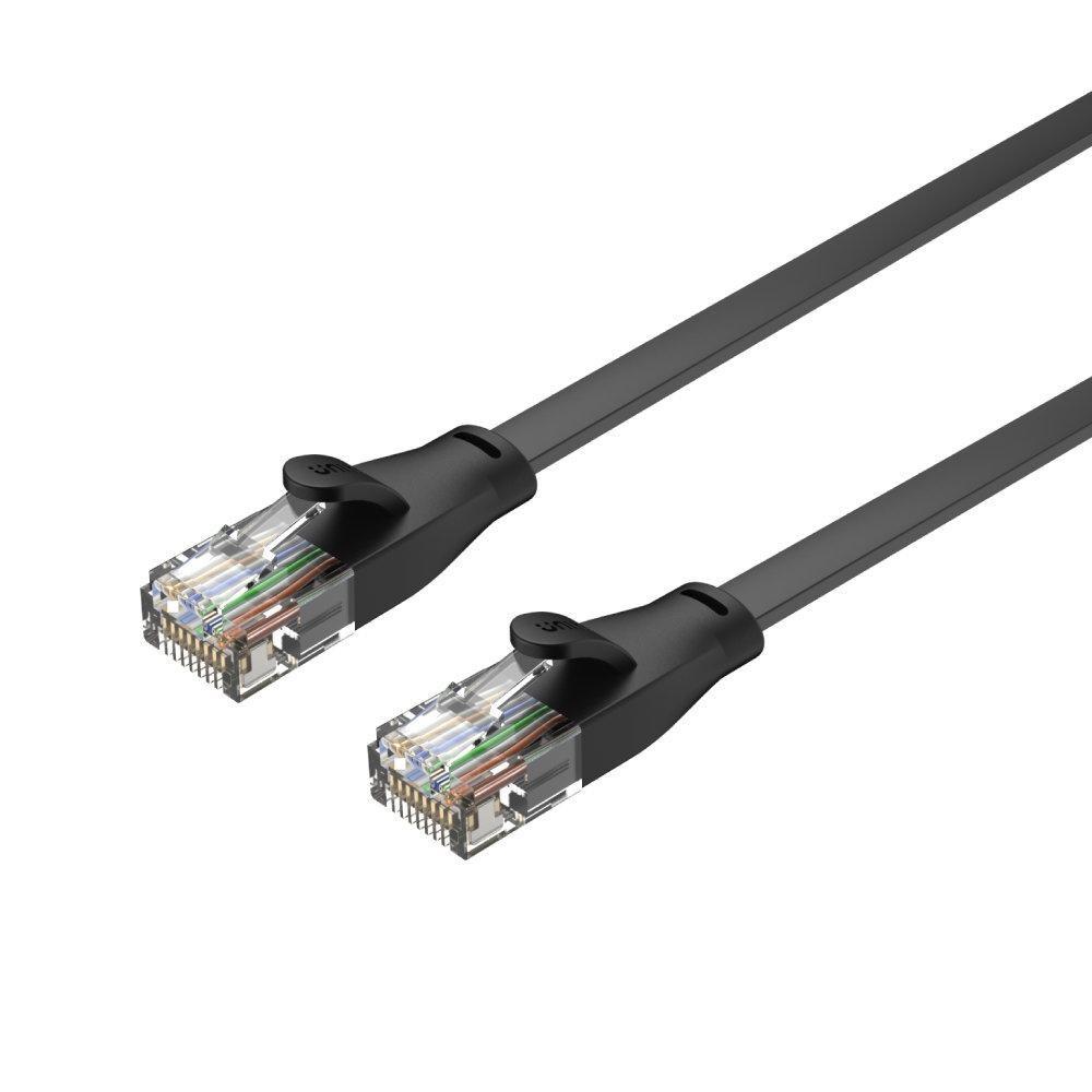 Netværkskabel Cat6 flad – UNITEK, 3 m, RJ45 han/han, sort