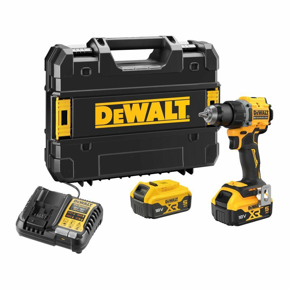 Akku boremaskine/skruemaskine 18V – DeWALT, inkl. 2×5,0 Ah batterier