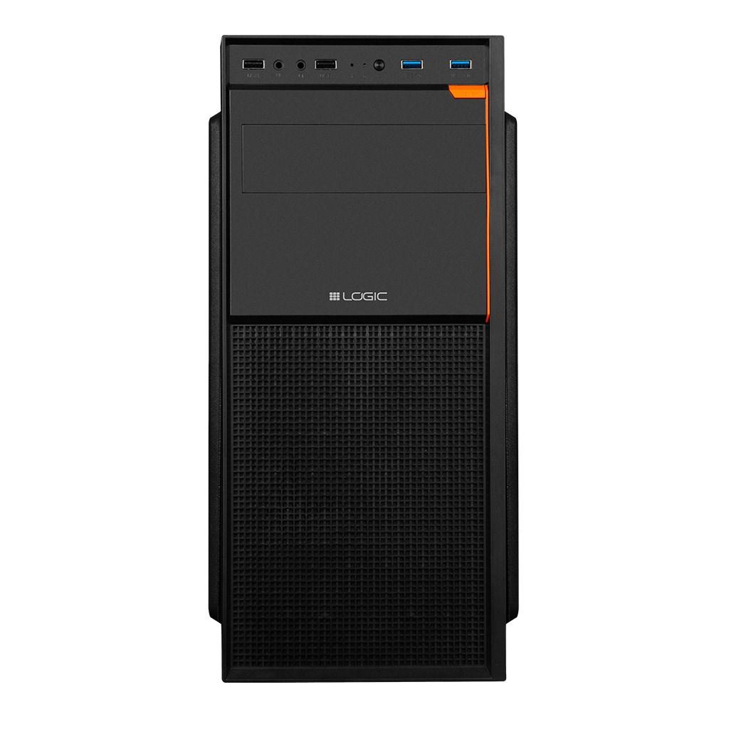PC kabinet LOGIC J23, midi tower, sort, USB 3.0 x2