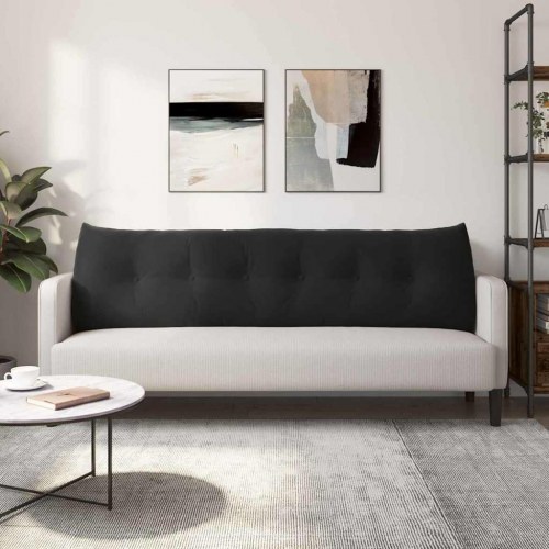 Rygpude Sort 180 x 24 x 50 cm Fløjl