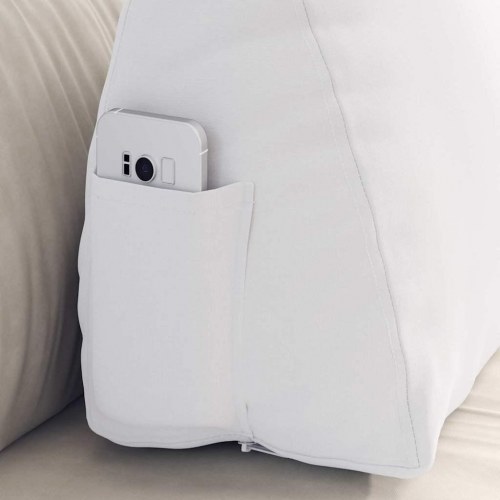 Rygpude Hvid 60 x 20 x 50 cm Stof