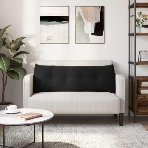 Rygpude Sort 140 x 24 x 50 cm Fløjl