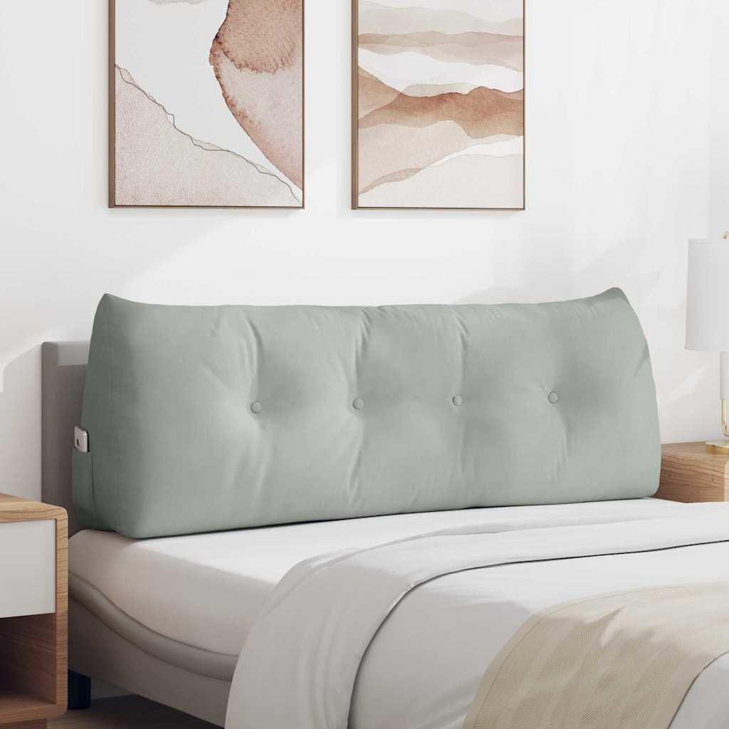 Rygpude Fløjl - Lysegrå / 140 x 24 x 50 cm