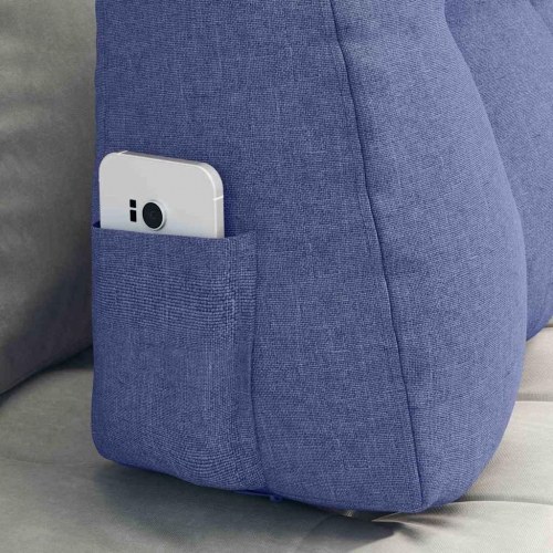 Rygpude Jeans blå 80 x 24 x 50 cm Stof