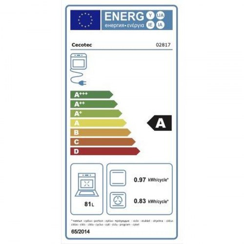 Indbygningsovn Bolero Hexa AF316000 81 l 3400 W - grå